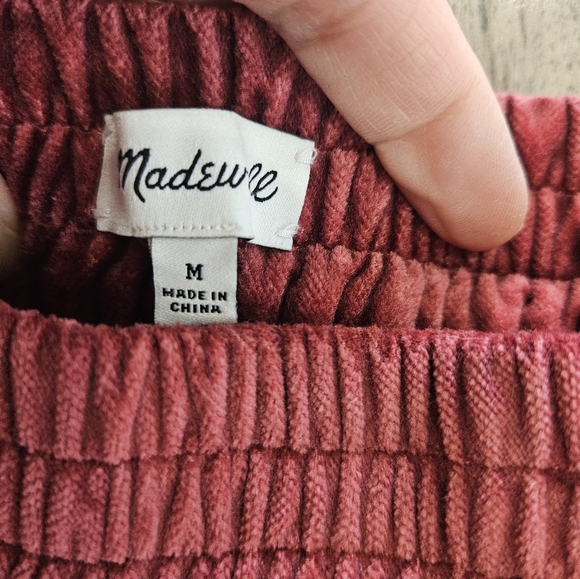 Women’s Madewell Track Trousers in Velvet, Size Medium Red Raspberry - Picture 4 of 8